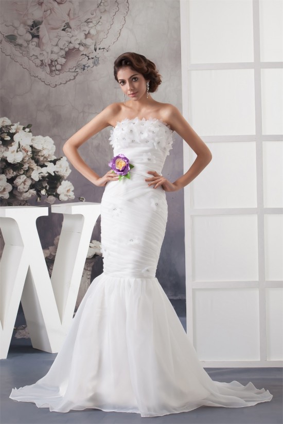 Mermaid/Trumpet Strapless Court Train Most Beautiful Wedding Dresses 2030768 Mermaid/Trumpet Strapless Court Train Most Beautiful Wedding Dresses 2030768
