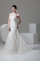 Mermaid/Trumpet Halter Sleeveless Satin Organza Wedding Dresses 2030769