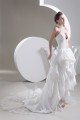 Mermaid/Trumpet High-Neck Sleeveless Satin Taffeta Lace Little White Dresses 2030770 Mermaid/Trumpet High-Neck Sleeveless Satin Taffeta Lace Little White Dresses 2030770