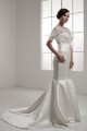 Mermaid/Trumpet Short Sleeve Portrait Lace Wedding Dresses 2030771