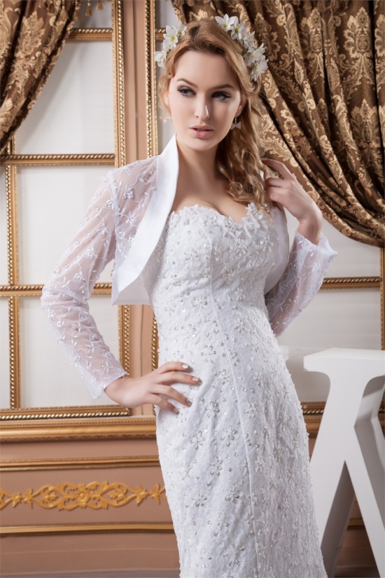 Mermaid/Trumpet Satin Lace Sweetheart Wedding Dresses with A Long Sleeve Lace Jacket 2030772 Mermaid/Trumpet Satin Lace Sweetheart Wedding Dresses with A Long Sleeve Lace Jacket 2030772