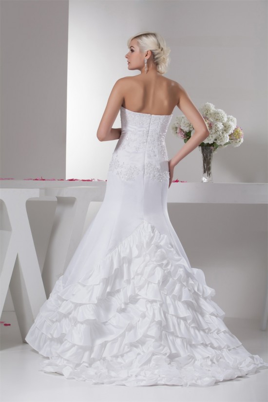 Mermaid/Trumpet Sleeveless Satin Taffeta Sweet Wedding Dresses 2030774 Mermaid/Trumpet Sleeveless Satin Taffeta Sweet Wedding Dresses 2030774