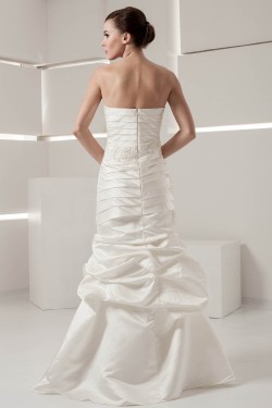 Mermaid/Trumpet Sweetheart Satin Taffeta Floor-Length Wedding Dresses 2030776