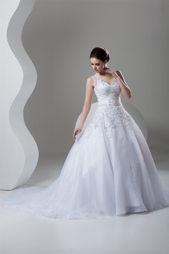 New Arrival Ball Gown Satin Organza V-Neck Sleeveless Wedding Dresses 2030778 New Arrival Ball Gown Satin Organza V-Neck Sleeveless Wedding Dresses 2030778