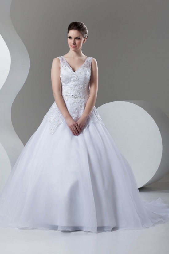 New Arrival Ball Gown Satin Organza V-Neck Sleeveless Wedding Dresses 2030778 New Arrival Ball Gown Satin Organza V-Neck Sleeveless Wedding Dresses 2030778
