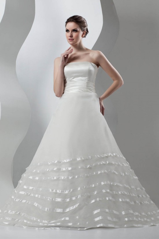 New Arrival Sleeveless Strapless A-Line Satin Organza Wedding Dresses 2030783 New Arrival Sleeveless Strapless A-Line Satin Organza Wedding Dresses 2030783