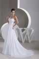 New Design A-Line One-Shoulder Sleeveless Chiffon Beaded Lace Wedding Dresses 2030785
