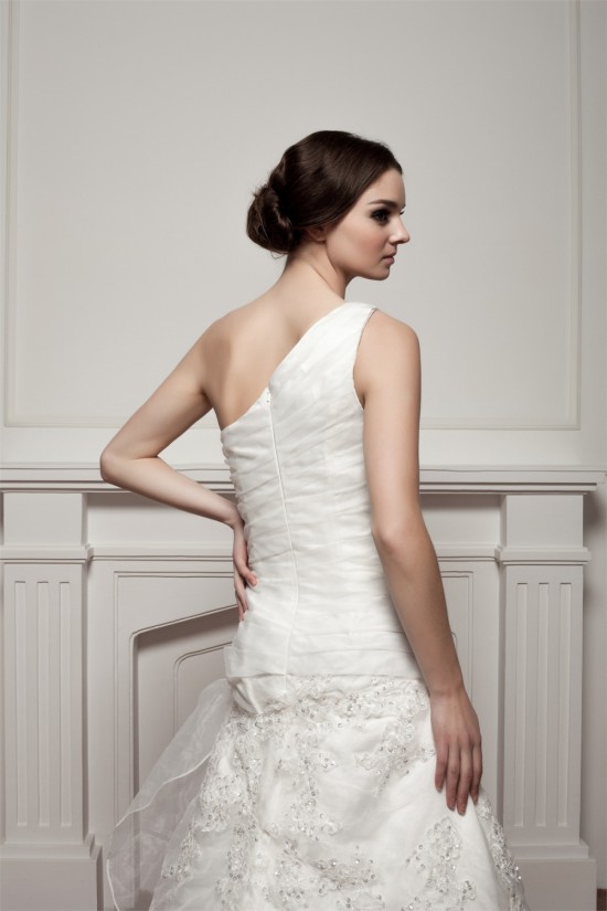 A-Line Satin One-Shoulder Sleeveless Sweet Wedding Dresses 2030786 A-Line Satin One-Shoulder Sleeveless Sweet Wedding Dresses 2030786