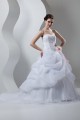Ball Gown Sleeveless Sweetheart Satin Organza Wedding Dresses 2030788