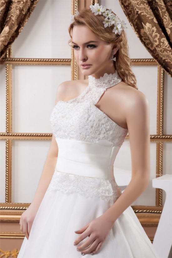 New Design Halter Satin Lace A-Line Sleeveless Wedding Dresses 2030790 New Design Halter Satin Lace A-Line Sleeveless Wedding Dresses 2030790
