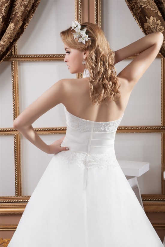 New Design Halter Satin Lace A-Line Sleeveless Wedding Dresses 2030790 New Design Halter Satin Lace A-Line Sleeveless Wedding Dresses 2030790