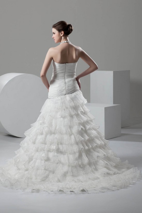 New Design Halter Satin Organza A-Line Sleeveless Beaded Wedding Dresses 2030791 New Design Halter Satin Organza A-Line Sleeveless Beaded Wedding Dresses 2030791