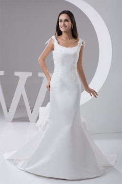New Design Satin Square Mermaid/Trumpet Lace Wedding Dresses 2030794