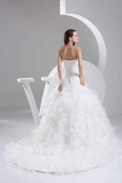 New design Sweetheart Satin Sleeveless Princess Sweet Wedding Dresses 2030799