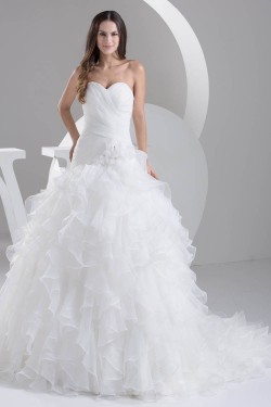 New design Sweetheart Satin Sleeveless Princess Sweet Wedding Dresses 2030799