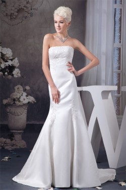 New Style Trumpet/Mermaid Sleeveless Strapless Lace Wedding Dresses 2030803