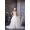 New Style Satin Strapless Sleeveless A-Line Beaded Wedding Dresses 2030805