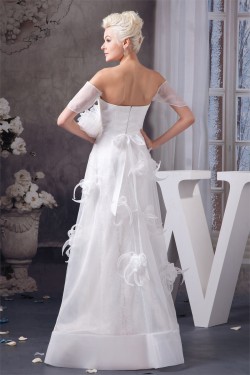 Off-the-Shoulder Satin Lace Sheath/Column Sweet Wedding Dresses 2030807