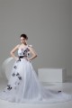 One-Shoulder A-Line Sleeveless Satin Fine Netting Sweet Wedding Dresses 2030811