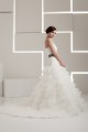 One-Shoulder A-Line Sleeveless Satin Taffeta Fine Netting Wedding Dresses 2030813