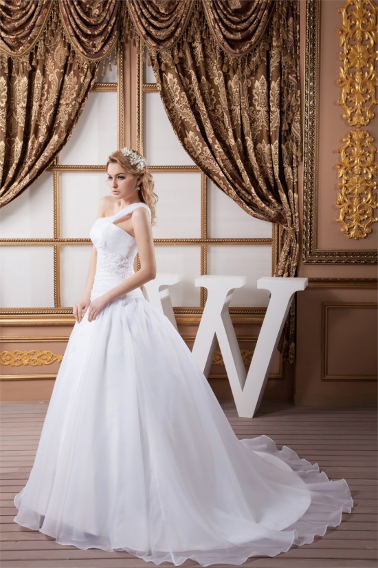 One-Shoulder A-Line Sleeveless Most Beautiful Wedding Dresses 2030814 One-Shoulder A-Line Sleeveless Most Beautiful Wedding Dresses 2030814