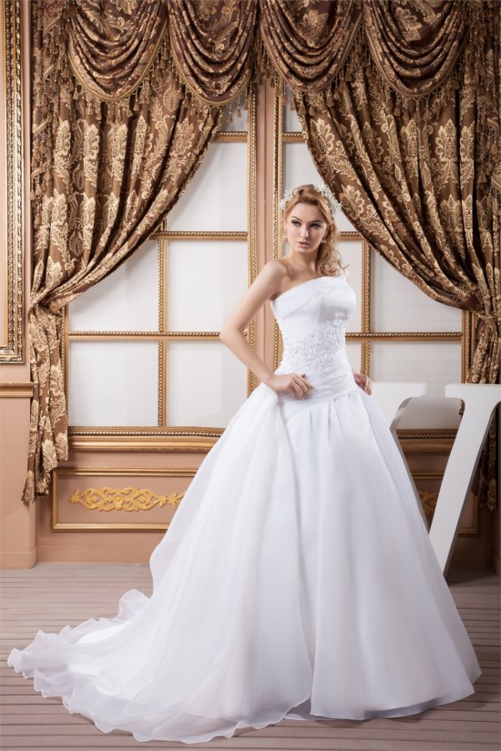 One-Shoulder A-Line Sleeveless Most Beautiful Wedding Dresses 2030814 One-Shoulder A-Line Sleeveless Most Beautiful Wedding Dresses 2030814
