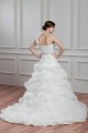 A-Line Satin Organza One-Shoulder Sleeveless Beaded Wedding Dresses 2030815