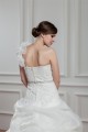 A-Line Satin Organza One-Shoulder Sleeveless Beaded Wedding Dresses 2030815