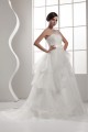 One-Shoulder Sleeveless Satin A-Line Lace Wedding Dresses 2030817
