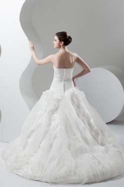 Organza Taffeta Ball Gown Sweetheart Sleeveless Wedding Dresses 2030818