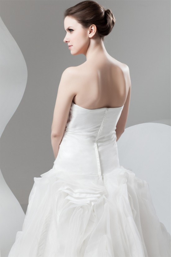 Organza Taffeta Ball Gown Sweetheart Sleeveless Wedding Dresses 2030818