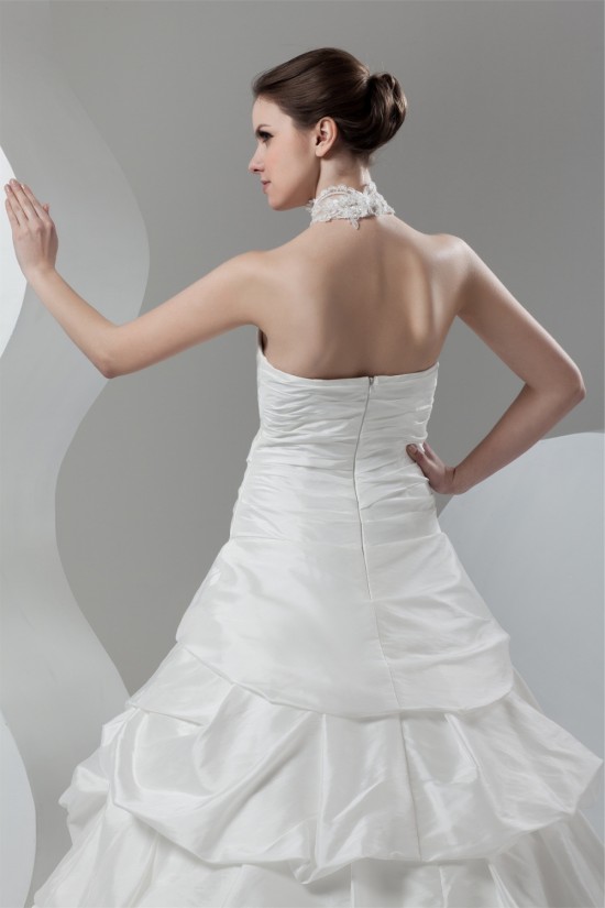 Organza Taffeta Lace High-Neck Ball Gown Sleeveless Wedding Dresses 2030819 Organza Taffeta Lace High-Neck Ball Gown Sleeveless Wedding Dresses 2030819