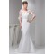 Portrait 3/4 Length Sleeve Satin Taffeta Fine Netting New Arrival Wedding Dresses 2030821