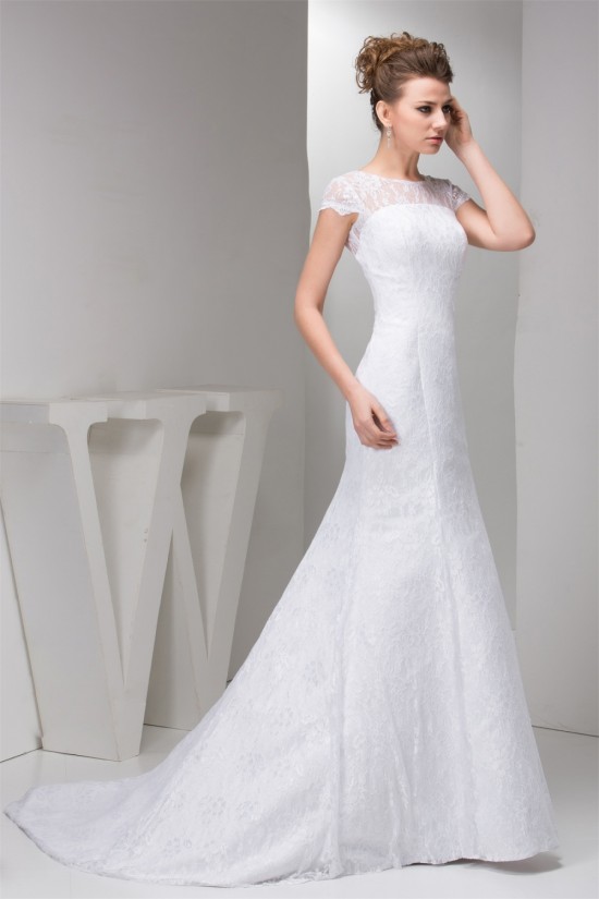 Portrait Satin Lace Mermaid/Trumpet Sleeveless Sweet Wedding Dresses 2030822 Portrait Satin Lace Mermaid/Trumpet Sleeveless Sweet Wedding Dresses 2030822