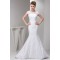 Portrait Satin Lace Mermaid/Trumpet Sleeveless Sweet Wedding Dresses 2030822