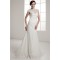 Portrait Sleeveless A-Line Lace Silk like Satin Fine Netting New Arrival Wedding Dresses 2030823