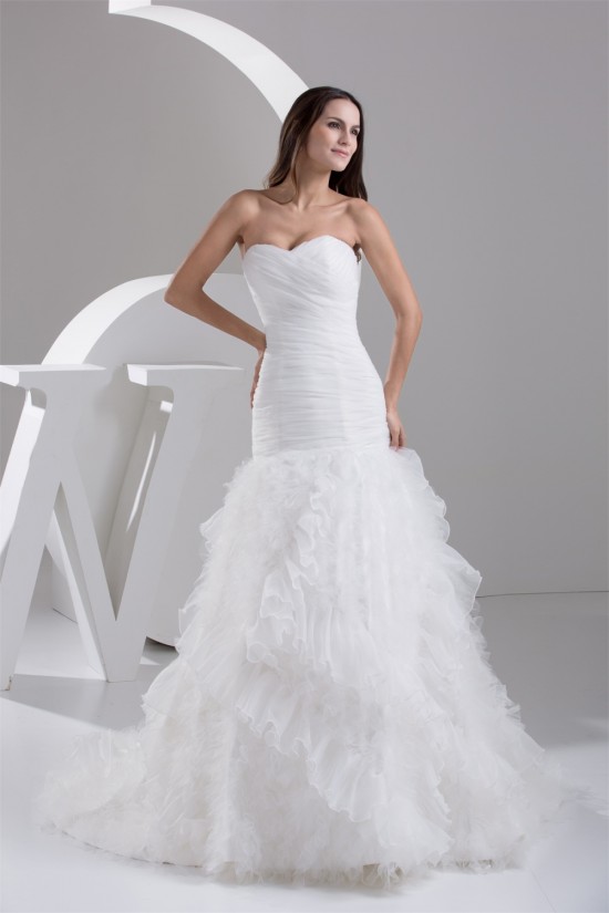 Princess Satin Fine Netting Sweetheart Sleeveless Wedding Dresses 2030824 Princess Satin Fine Netting Sweetheart Sleeveless Wedding Dresses 2030824