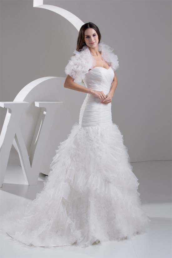 Princess Satin Fine Netting Sweetheart Sleeveless Wedding Dresses 2030824 Princess Satin Fine Netting Sweetheart Sleeveless Wedding Dresses 2030824