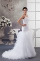 Princess Sleeveless Satin Fine Netting Lace Straps Wedding Dresses 2030825