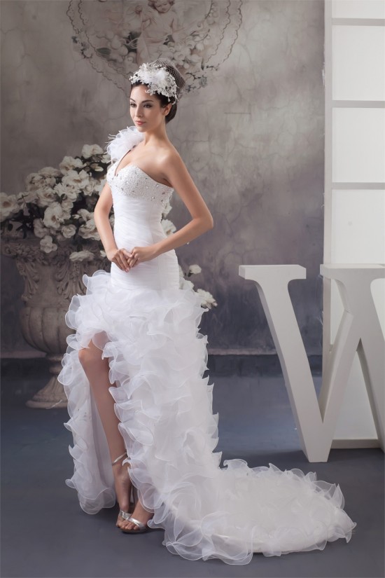A-Line Asymmetrical Sleeveless One-Shoulder Beading Wedding Dresses 2030829 A-Line Asymmetrical Sleeveless One-Shoulder Beading Wedding Dresses 2030829
