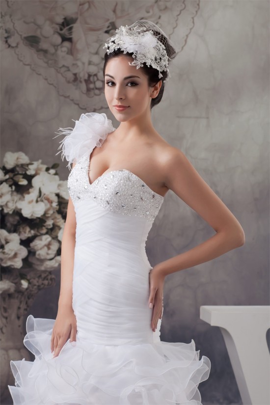 A-Line Asymmetrical Sleeveless One-Shoulder Beading Wedding Dresses 2030829 A-Line Asymmetrical Sleeveless One-Shoulder Beading Wedding Dresses 2030829