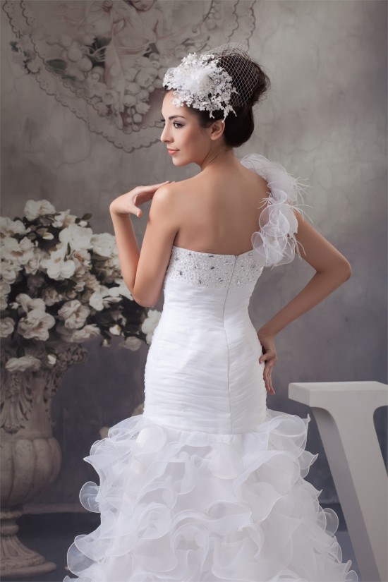 A-Line Asymmetrical Sleeveless One-Shoulder Beading Wedding Dresses 2030829 A-Line Asymmetrical Sleeveless One-Shoulder Beading Wedding Dresses 2030829