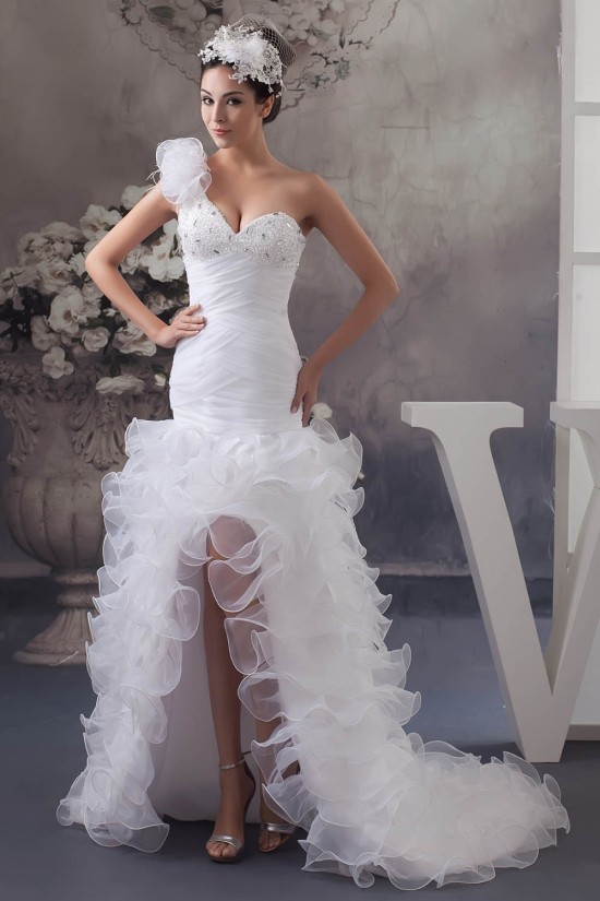 A-Line Asymmetrical Sleeveless One-Shoulder Beading Wedding Dresses 2030829 A-Line Asymmetrical Sleeveless One-Shoulder Beading Wedding Dresses 2030829