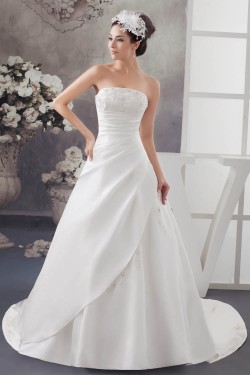 A-Line Sleeveless Strapless Wedding Dresses 2030832