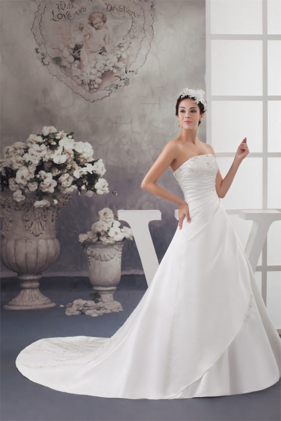 A-Line Sleeveless Strapless Wedding Dresses 2030832 A-Line Sleeveless Strapless Wedding Dresses 2030832