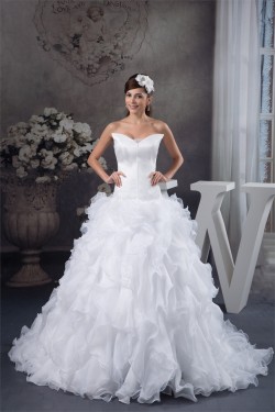 A-Line Sleeveless Strapless Most Beautiful Wedding Dresses 2030833