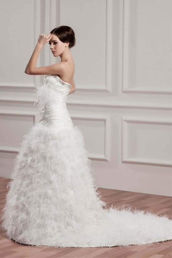 Satin Fine Netting A-Line Sleeveless Sweetheart Wedding Dresses 2030835 Satin Fine Netting A-Line Sleeveless Sweetheart Wedding Dresses 2030835
