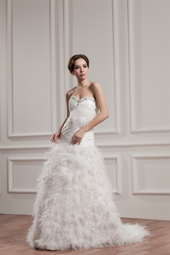 Satin Fine Netting A-Line Sleeveless Sweetheart Wedding Dresses 2030835 Satin Fine Netting A-Line Sleeveless Sweetheart Wedding Dresses 2030835