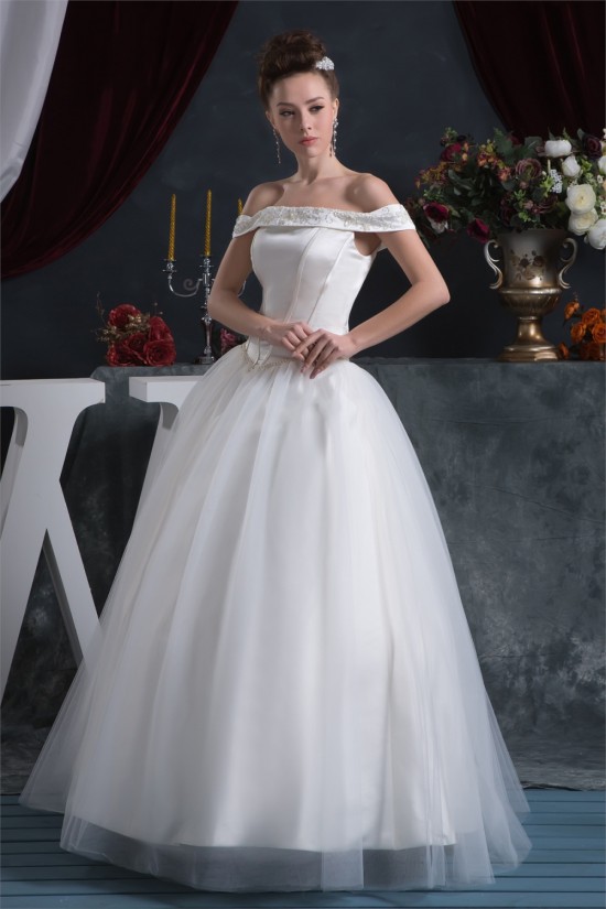 Ball Gown Satin Fine Netting Beading Floor-Length Beaded Wedding Dresses 2030837 Ball Gown Satin Fine Netting Beading Floor-Length Beaded Wedding Dresses 2030837