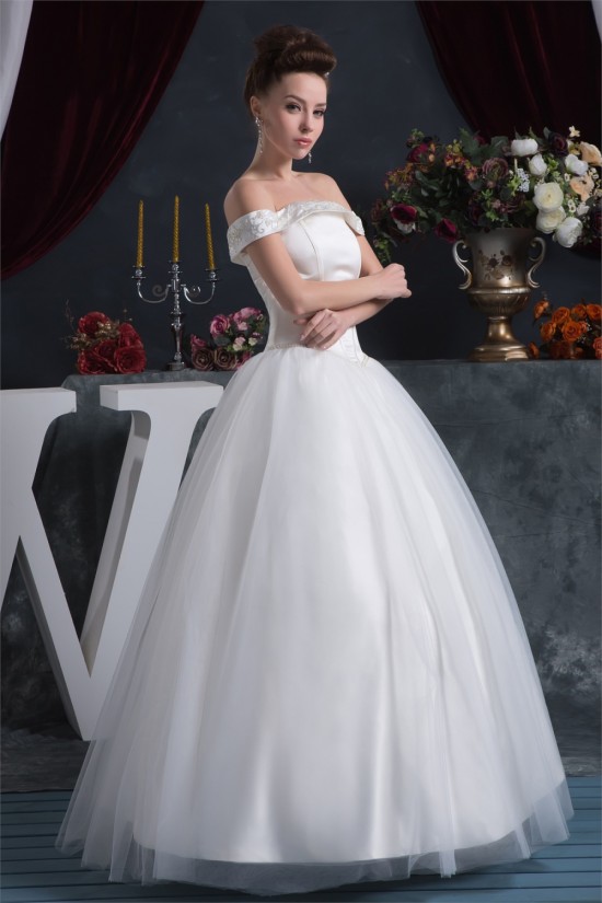 Ball Gown Satin Fine Netting Beading Floor-Length Beaded Wedding Dresses 2030837 Ball Gown Satin Fine Netting Beading Floor-Length Beaded Wedding Dresses 2030837